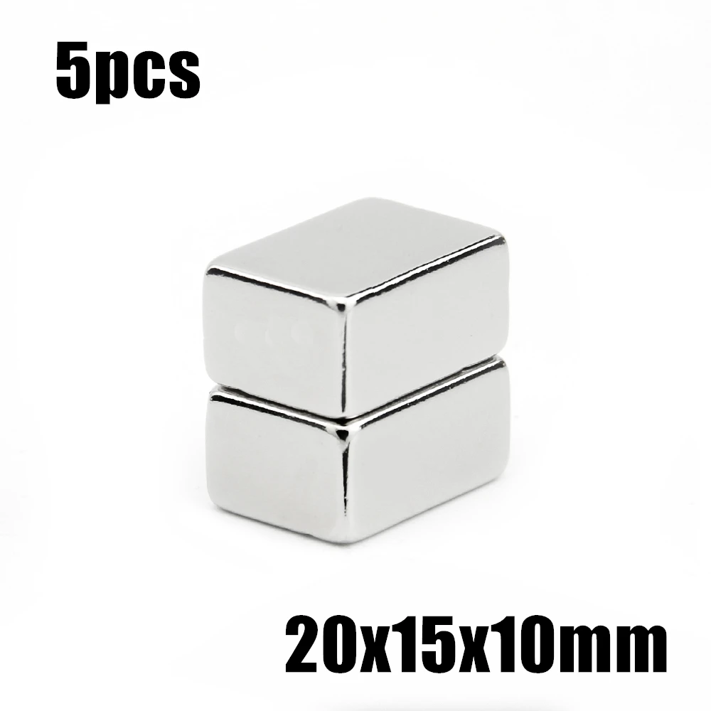 

5pcs 20x15x10mm Neodymium Magnet 20*15*10mm N35 NdFeB Block Super Powerful Strong Permanent Magnetic imanes Block