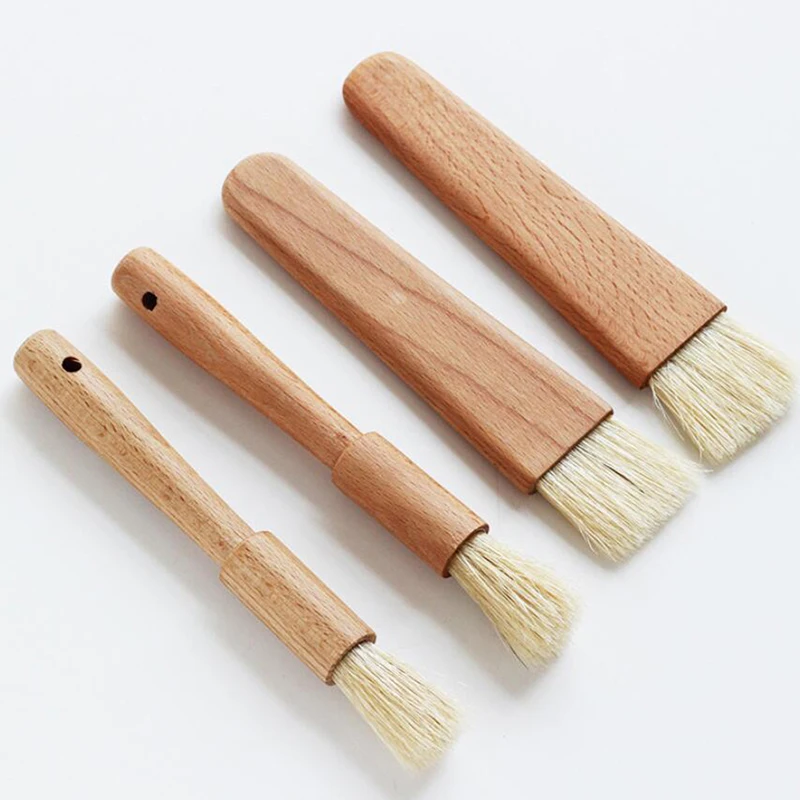 BBQ Tools Wooden Oil Brush High Temperature Baking Bakeware Bread Cook Pastry Oil Cream BBQ Tools Basting Brush