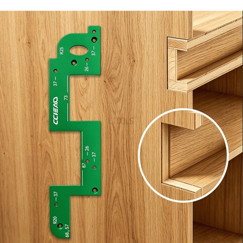 Invisible Embedded Handle Slotting Template Arc Grooving Auxiliary Tool Portable Wood Grooving Guide for Wardrobe Kitchen Handle