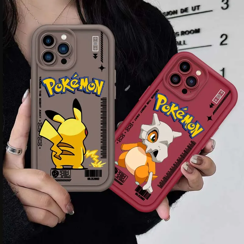 

Anime P-Pikachus Art Phone Case For Apple iPhone 16 15 14 13 12 11 Pro Max Plus Eye Ladder Soft TPU Silicone Cover