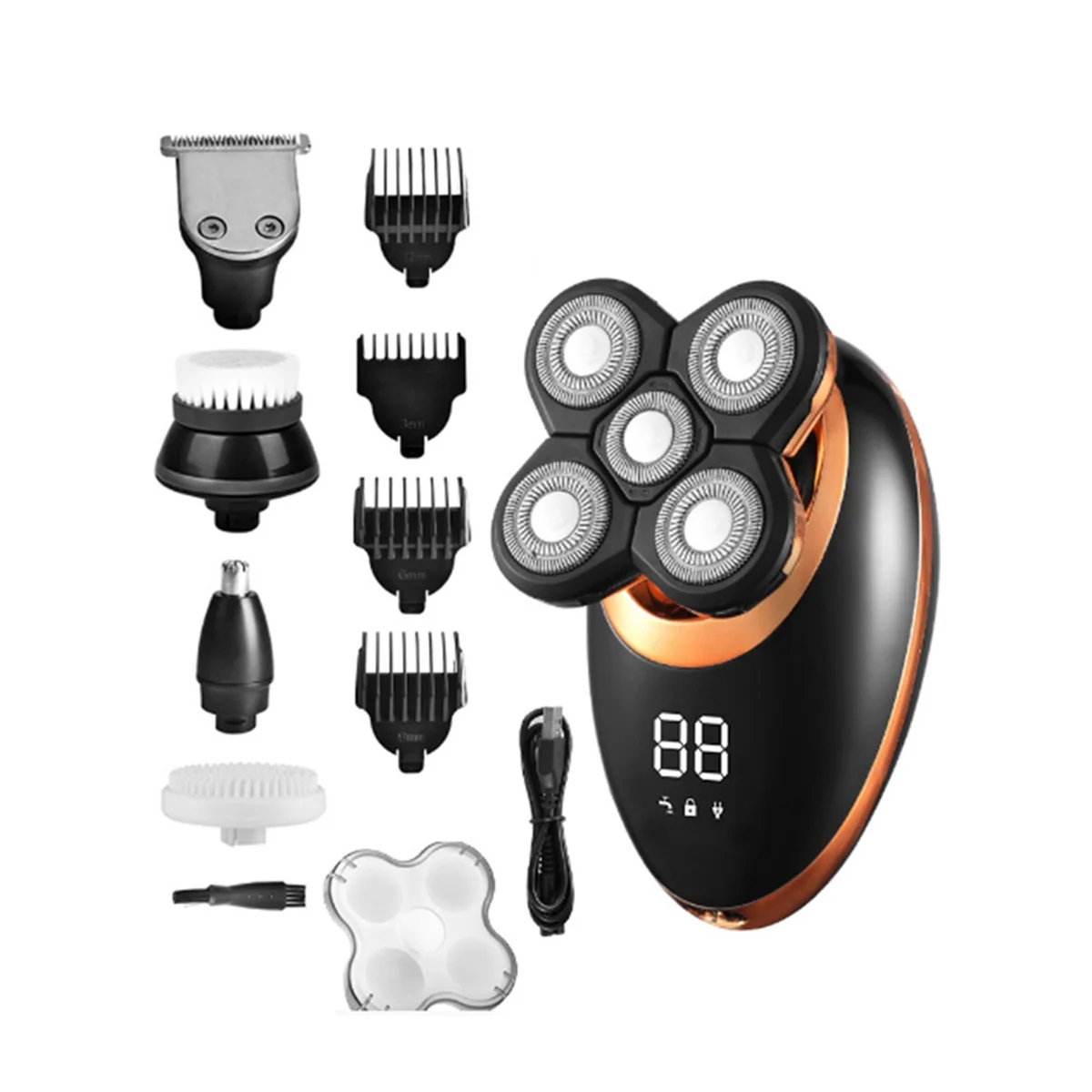 

Wet Dry Electric Shaver for Men Beard Hair Trimmer Razor Rechargeable Bald Shaving Machine LCD Display Grooming Kit