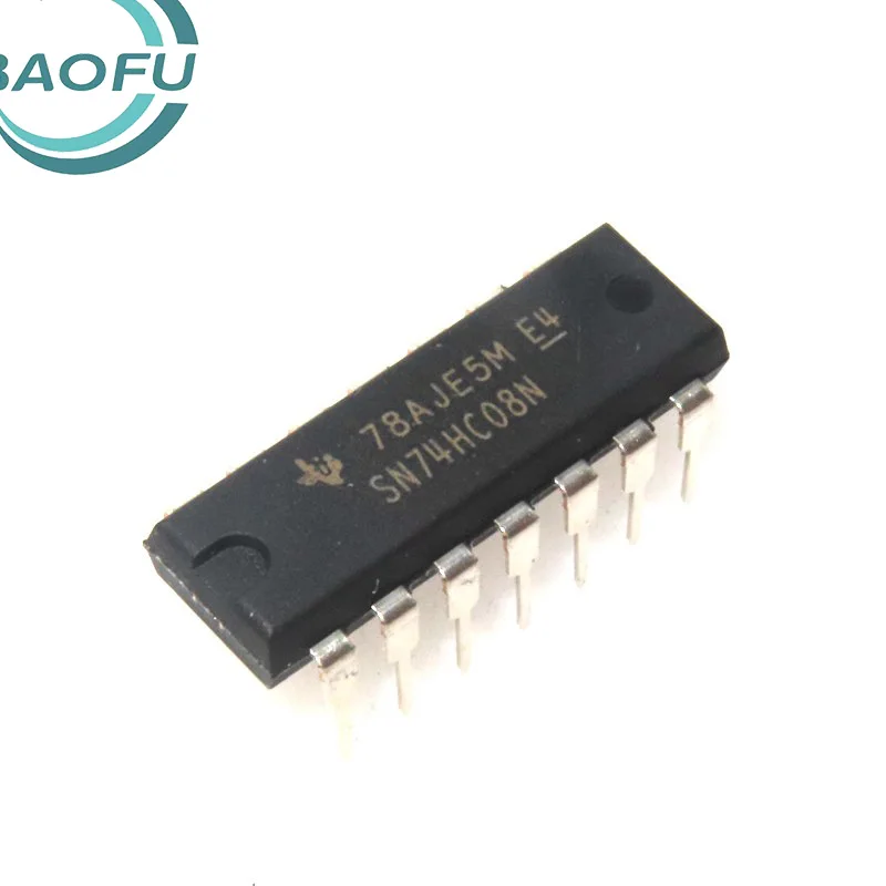Newly imported original SN74HC08N DIP14 direct insertion four-way 2-input positive and gate logic IC