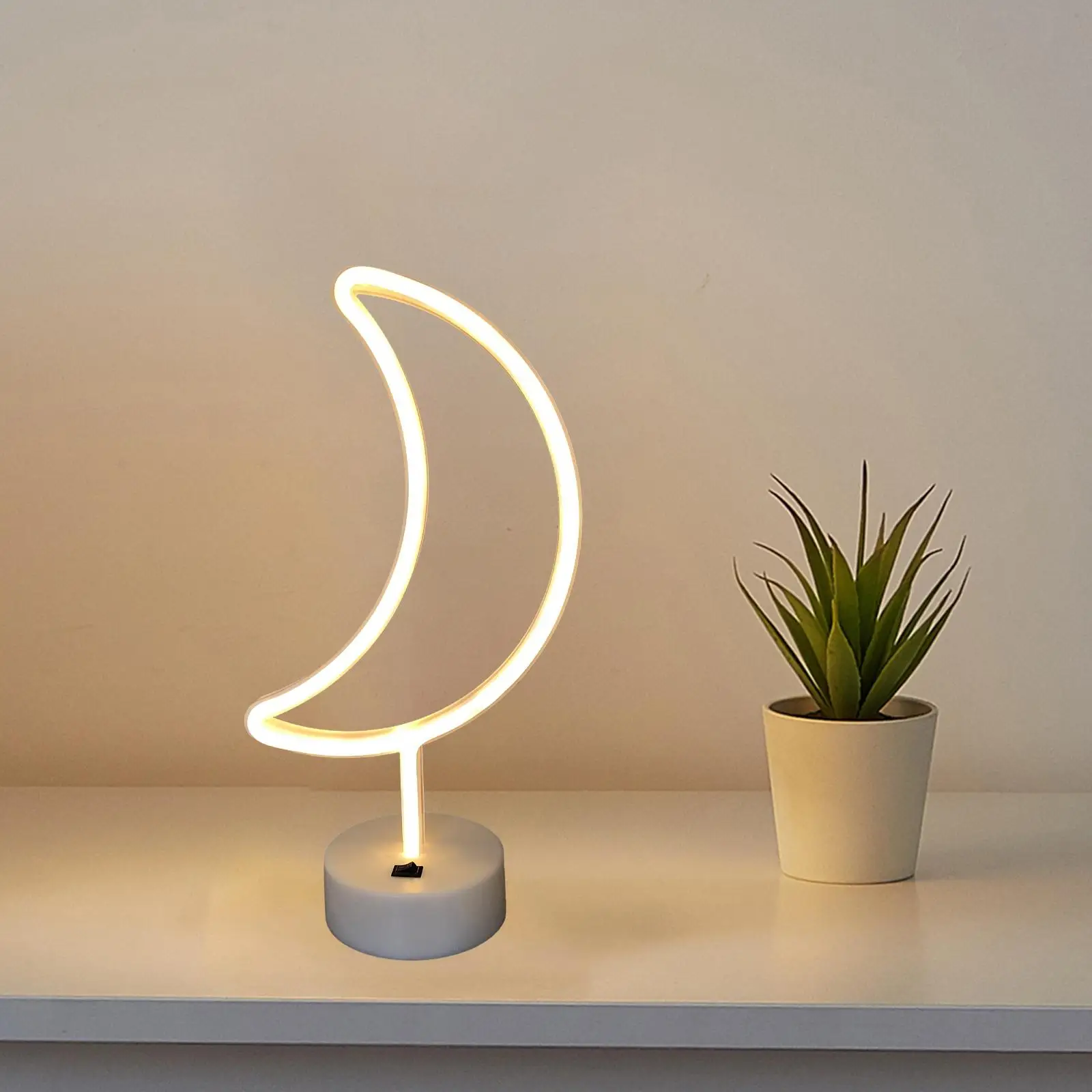 Appeso luna luce decorazioni per la casa ornamento centrotavola cava LED luce al Neon per regali finestra accessorio per feste all'aperto