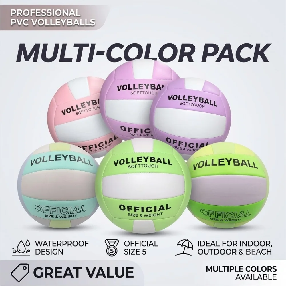 Ballon de volley-ball de taille officielle 5, en PVC résistant à l'usure, imperméable, pour entraînement en intérieur, extérieur et plage, équipement de match sportif