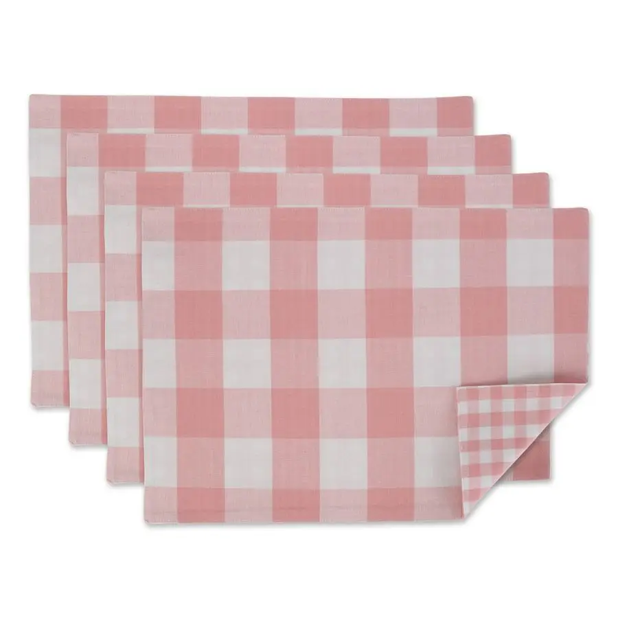 

Коллекция скатертей в клетку Gingham, розовый цвет, набор подставок под тарелки