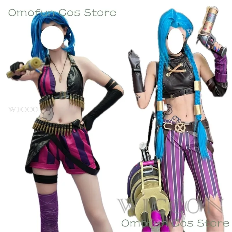 LOL Arcane Jinx Costumes pour femmes, League of Legend Cosplay, League of ATIONS End Anime Costume avec perruque