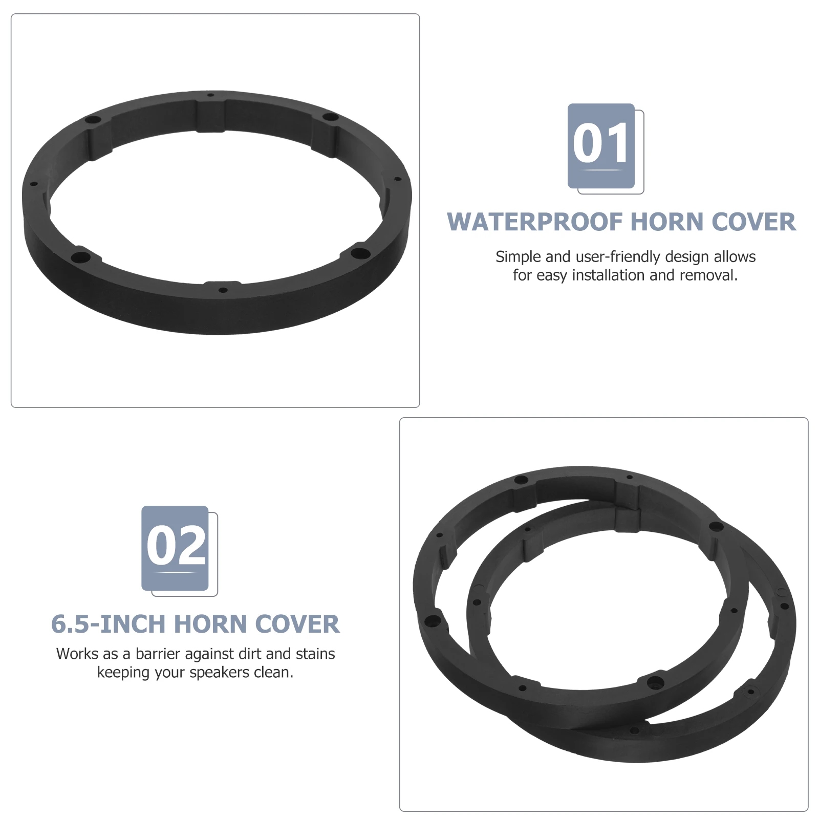

2pcs Speaker Rings For 6.5 Inch Car Audio Systems Universal Pvc Spacer Brackets Compatible With Most Vehicles Car Speaker