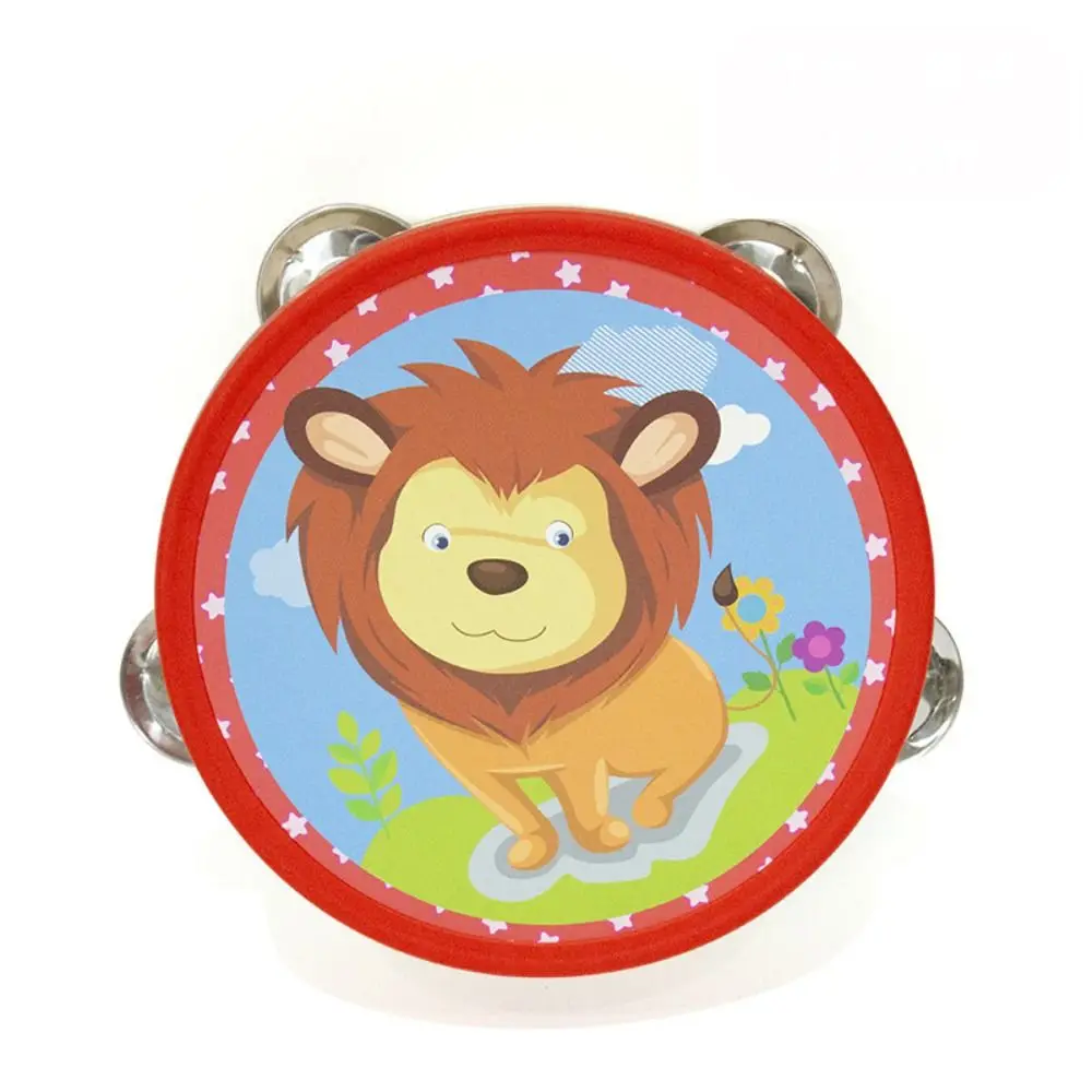 Durable Cartoon Hand Drum Musical Shaker Hand Held Drum Music Toy Percussion Instrument Toddlers