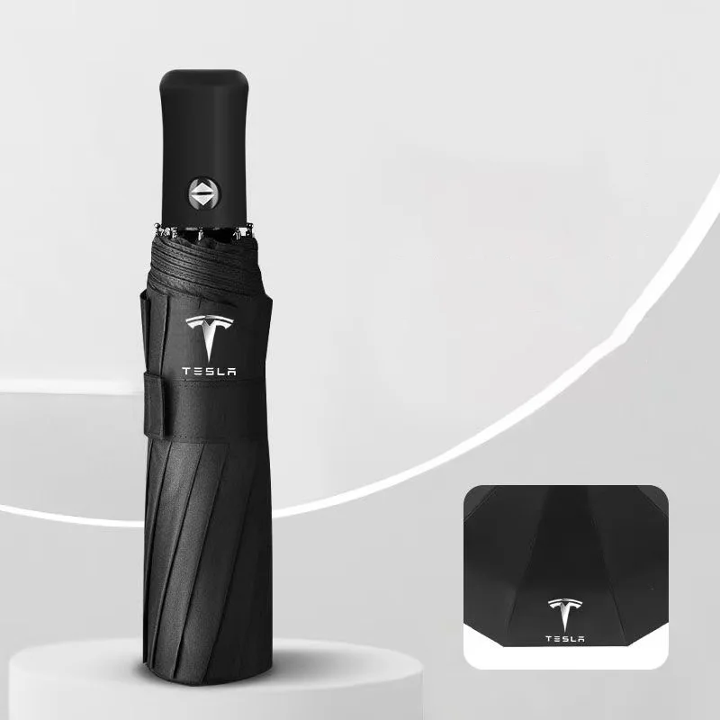 

Car Logo Umbrella For Tesla Model 3 Model X Model S Model Y Roadster SpaceX Car Automatic Folding Windproof Sunshade Umbrella