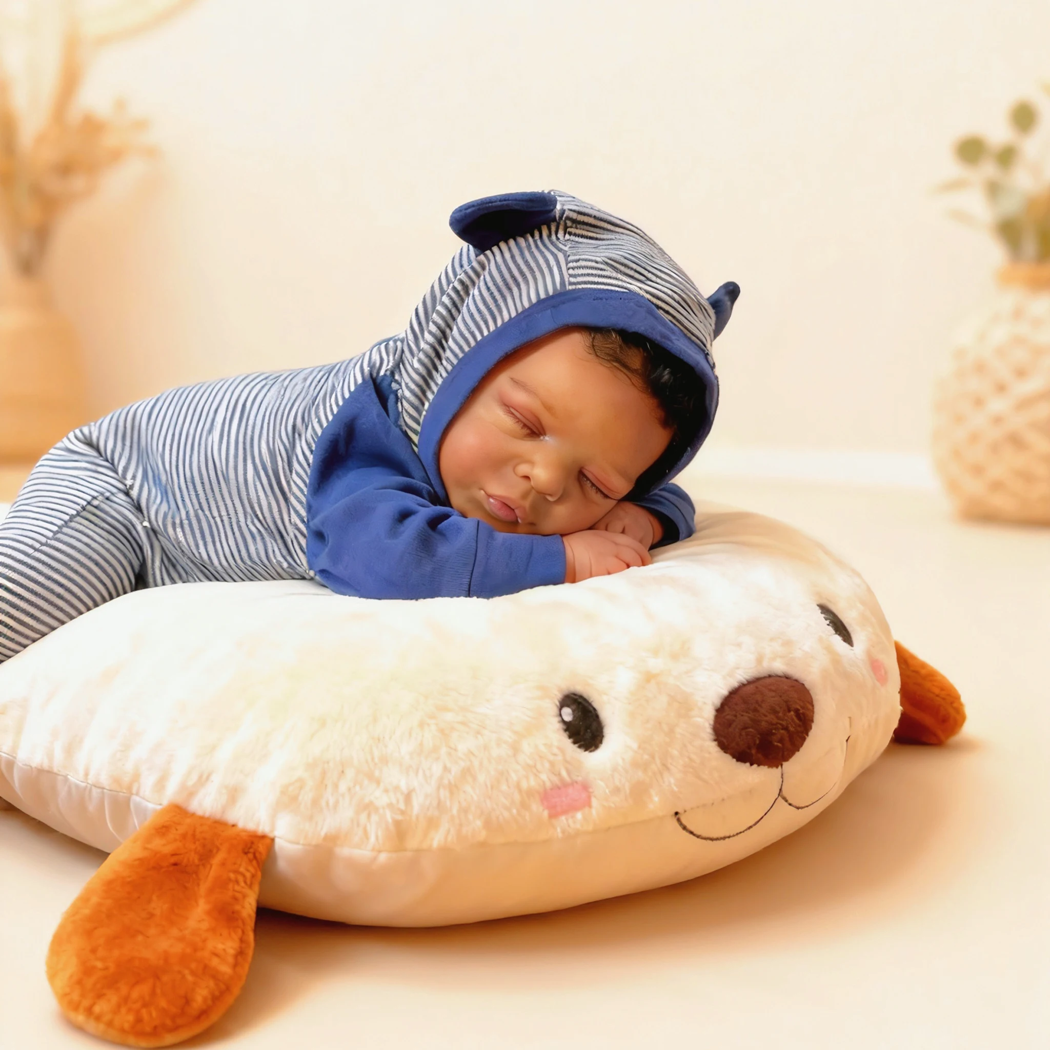 

19-дюймовая/47 см кукла реборн, уже окрашенная, готовая, Reborn Sleeping Romy Baby Doll, реалистичная, мягкая на ощупь, 3D-кожа, волосы с корнями рук