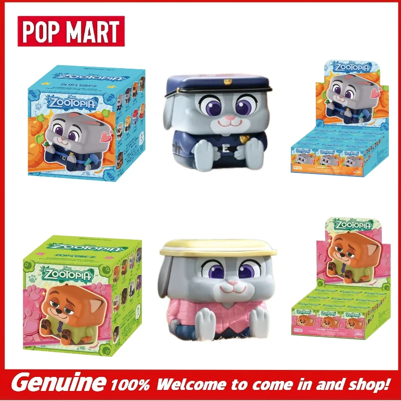 Nuevo Pop Mart Disney Zootopia Pop Cube - Serie 1-2, Caja Sorpresa, Figura Coleccionable Cuadrada, Caja Misteriosa, Judy Nick, Regalo de Cumpleaños