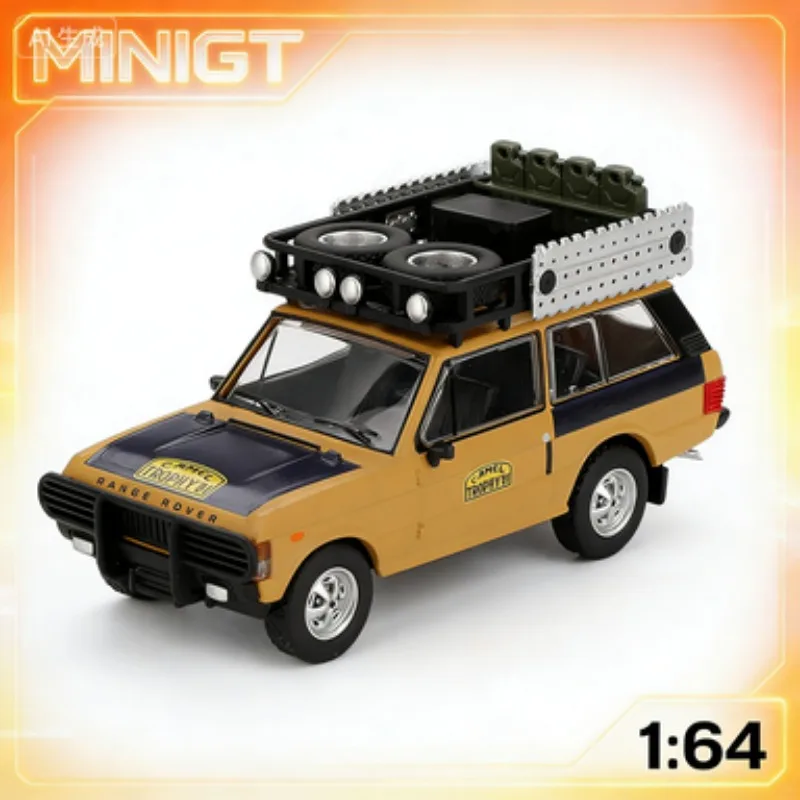 

Модель MINIGT 1:64 Land Rover Range Rover, Sumatra Trophy Race, литая модель автомобиля из сплава, коллекционный предмет для взрослых.