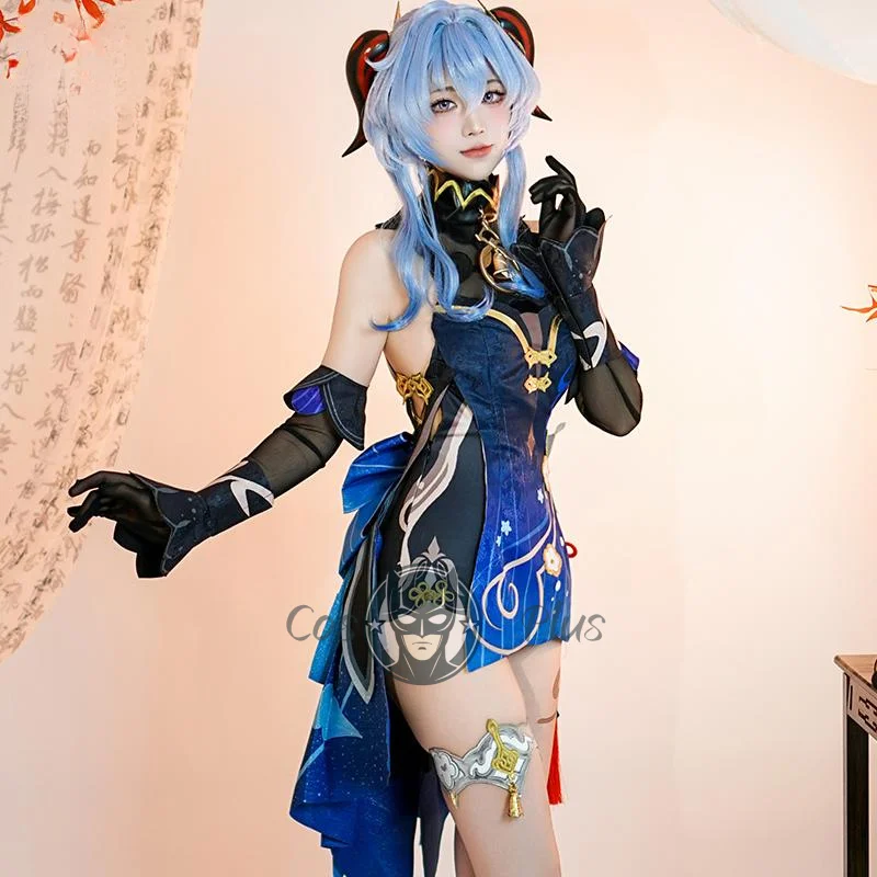 Rito della lanterna ‌   Ganyu Costume Cosplay Genshin Impact Frost Flower Orw Dress Uniforme Anime Halloween Donna Personaggio del gioco Outfit