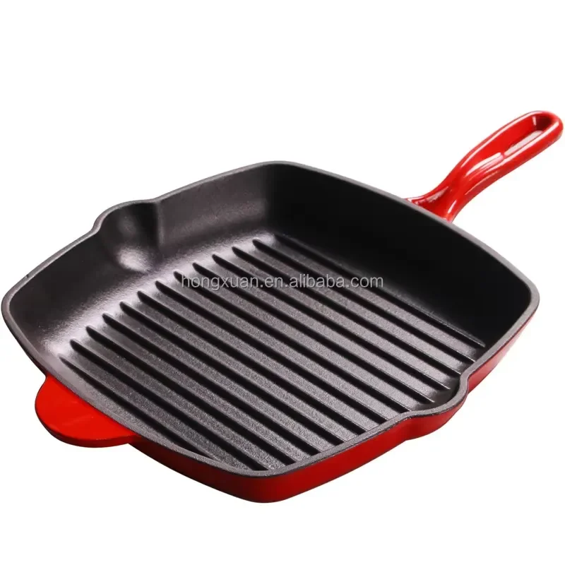 Heavy Duty Cast Iron Baking Tray for Outdoor Steaks Portable Pan Compatible with Gas Stove and Induction Cooker