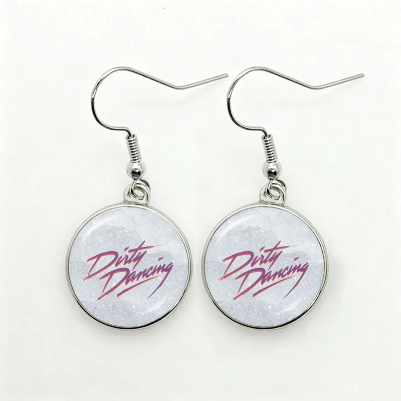Vintage Film Classic Dirty Dancing Drop Earrings Retro Movie Poster Glass Round Jewelry For Women Girls Gift