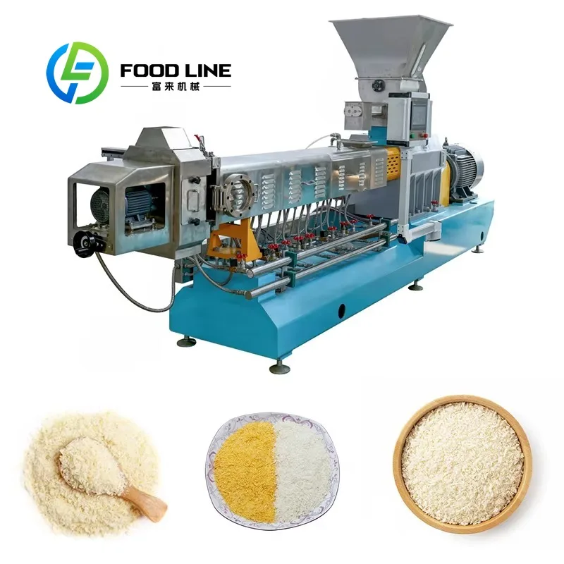 Extrusora automática de panko, línea de producción comercial de fabricación de migas de pan de estilo japonés personalizada