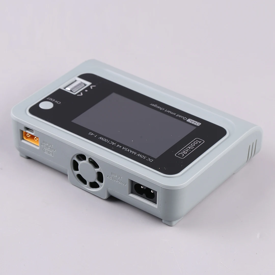 

ToolkitRC Q4AC 1-4S кроссовер сбалансированным зарядным устройством AC100W зарядная машина для литиевых батарей четырехсторонний одночасный выход