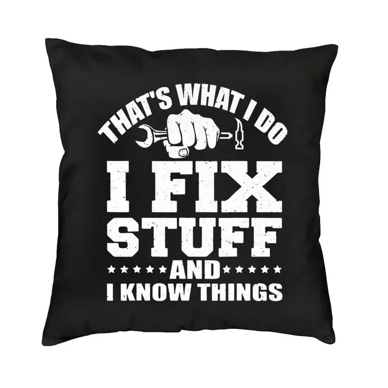 Custom Luxury I Fix Stuff Cushion Cover for Sofa Velvet Mechanic Engineer Gift Pillow Case Bedroom Decoration