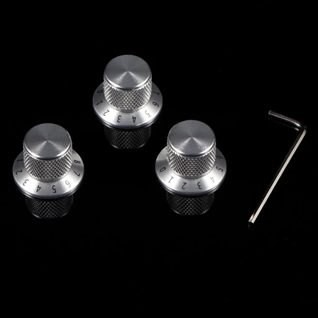 

3 комплекта гитарных ручек из алюминиевого сплава с установочными винтами — ручки регулировки громкости/тона для электрогитары и бас-гитары