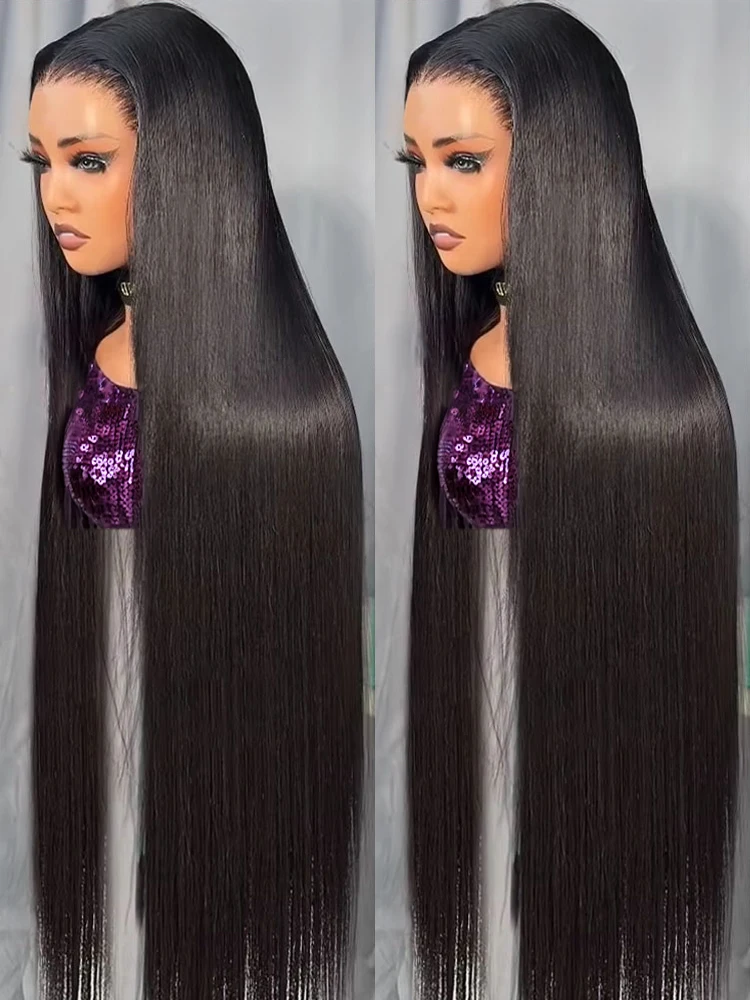 40Inch Lace Front Wig Brazilian Bone Straight Human Hair Wig Transparent 13x4 13x6 Lace Frontal Wig 360 Full Lace Wigs For Women