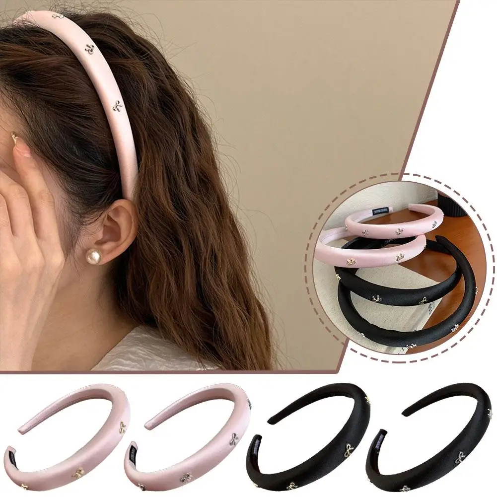 French Retro Bow Hairband Women Wide-brimmed Makeup Headband Sweet Fashion Hair Accessories