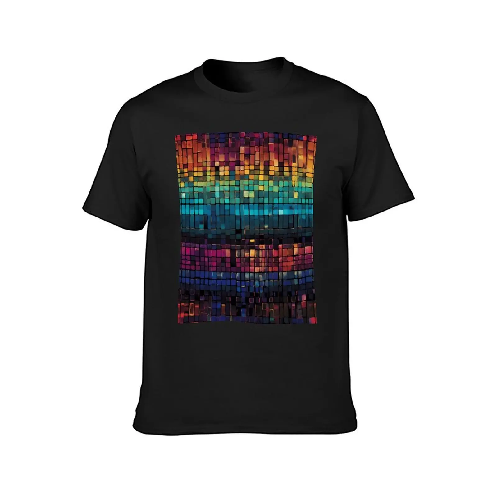 Abstract Spectrum: A Mosaic of Dusk and Dawn T-Shirt oversized plus sizes anime Blouse mens clothes