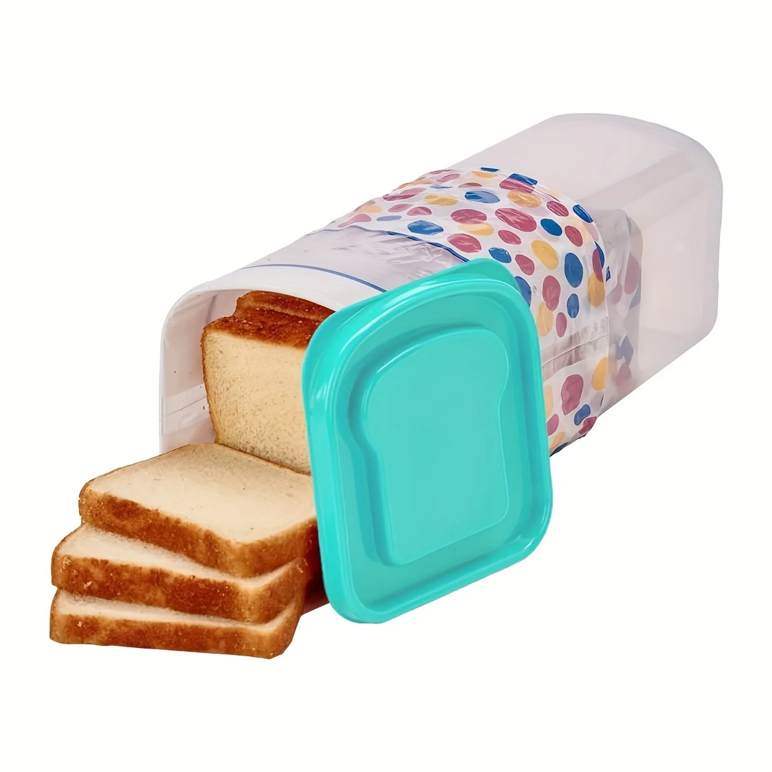 Square Plastic Bread Box Containers Flip Top Lids Reusable Leak Proof Food Toast Kitchen Organizer Accessories