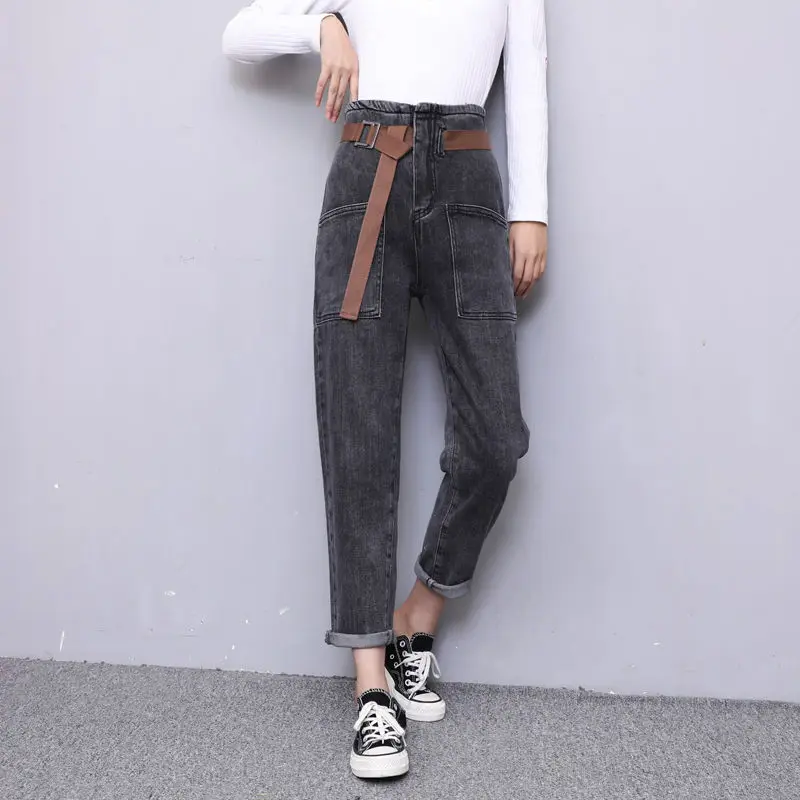 Py2269 2020 spring summer autumn new women fashion casual Denim Pants woman female OL baggy jeans  high waisted jeans