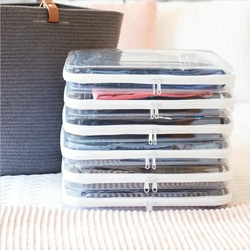 Transparent PVC Hard Plastic Travel Storage Box Waterproof Zipper Pouch for Toys Small Items Organizer Cosmetic Case Makeup Bag