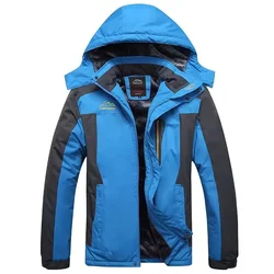 Men Winter Outdoor Hiking Jackets Hooded Fleece Warm Winter Jackets New Male Windproof and Rainproof Warm Parkas Men Clothing 9X