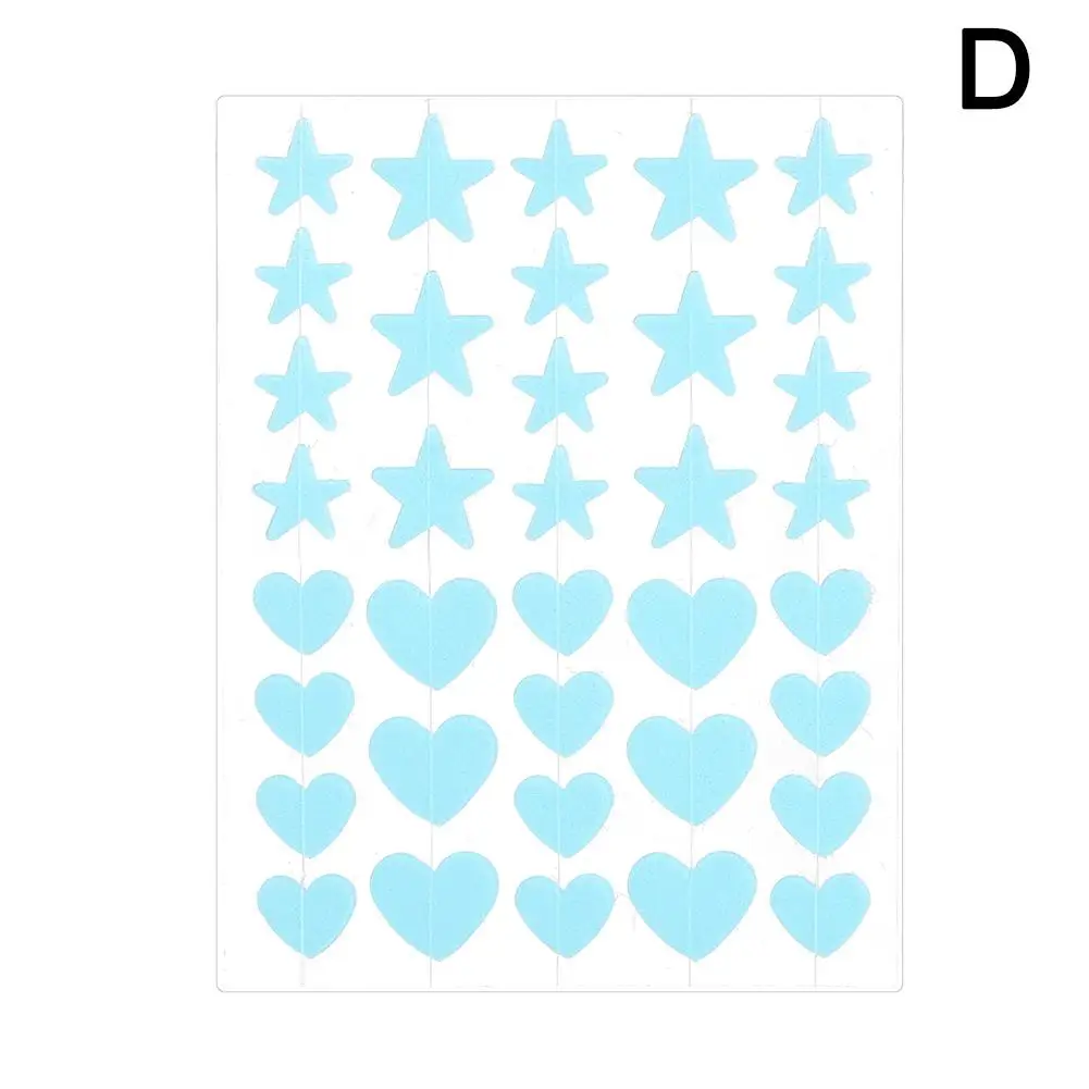 Mini Star Heart Pimple Acne Removal Adesivos, Pimple Patch, Corretivo para acne, Face Spot, Face Skin Care, Ferramenta de beleza, 36pcs