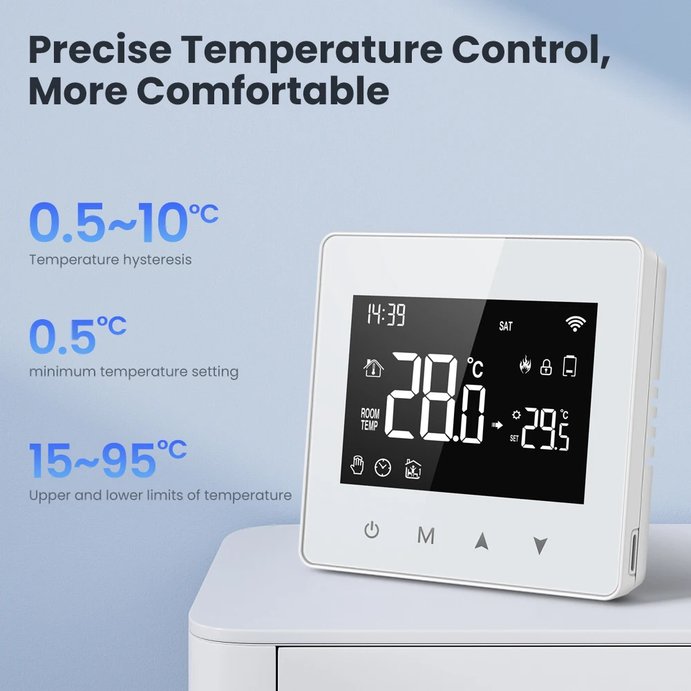 AVATTO Tuya WiFi/Zigbee Smart Thermostat for Gas Boiler Heating Tuya Battrery Temperature Controller Alice Google Home