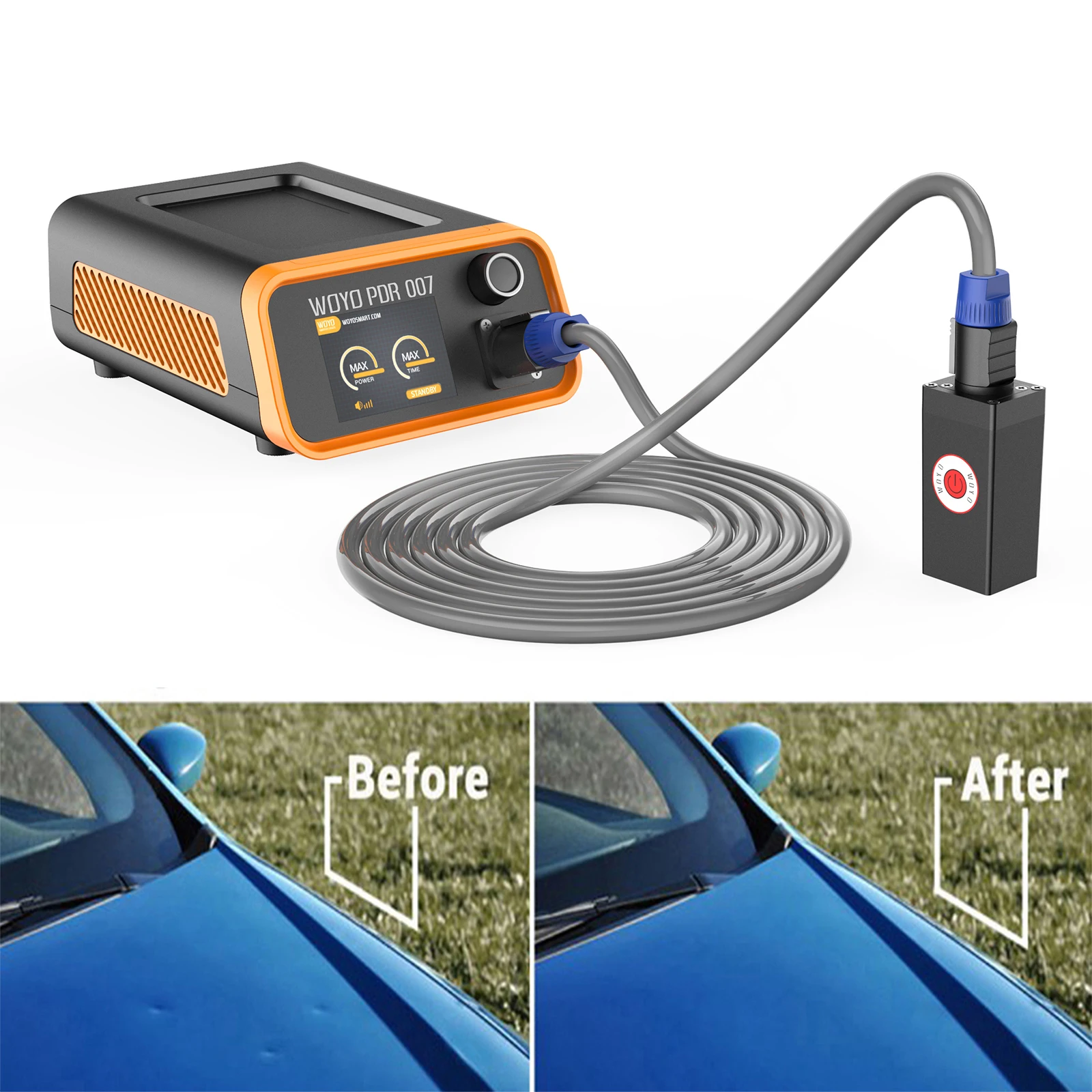 PDR 007 Auto Body Dent Repair Equipment Handheld Magnetic Induction Car Dent Repair Tool With Reflector Lamp