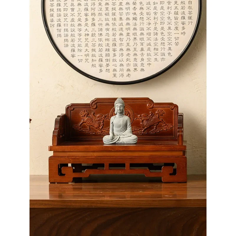 Modern Wooden Offering Table for Buddha Statue God of Wealth Incense Burner Household Altar Platform Base Display Stand Shelf