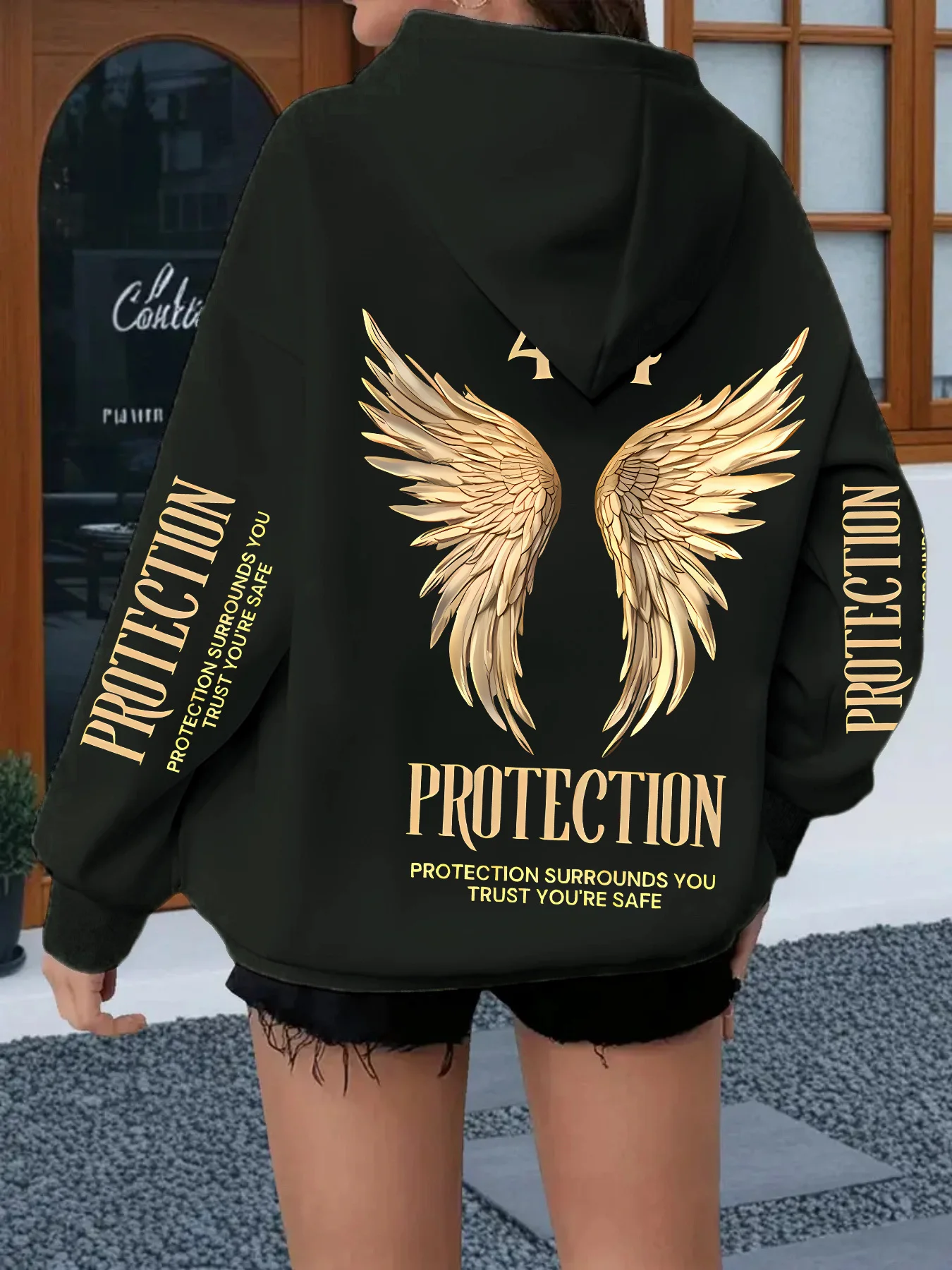 2026 Autumn-Winter New Product Sweatshirt with Letter and Other Elements Print - Fashionable Trend New Hooded Sweatshirt