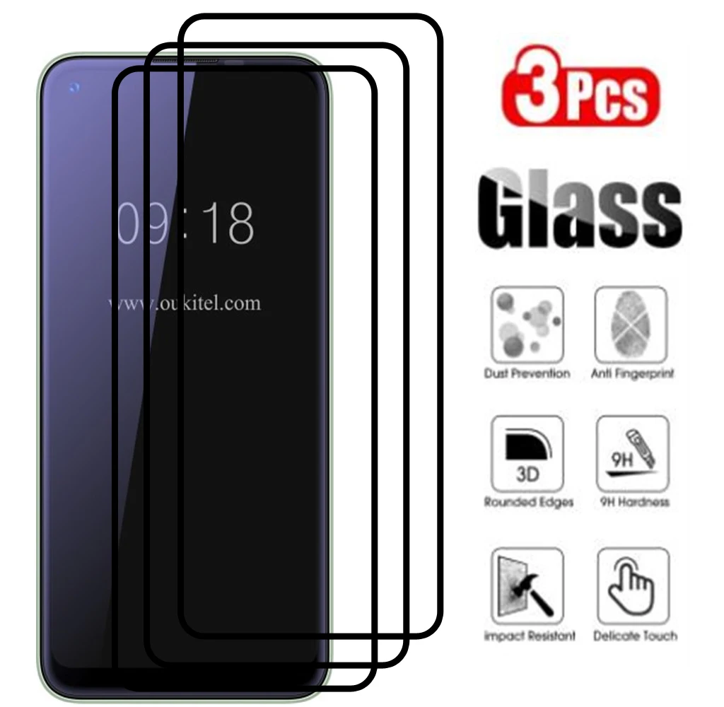 Закаленное стекло с полным покрытием для Oukitel C21 Pro, Защита экрана для Oukitel C21, защитная пленка