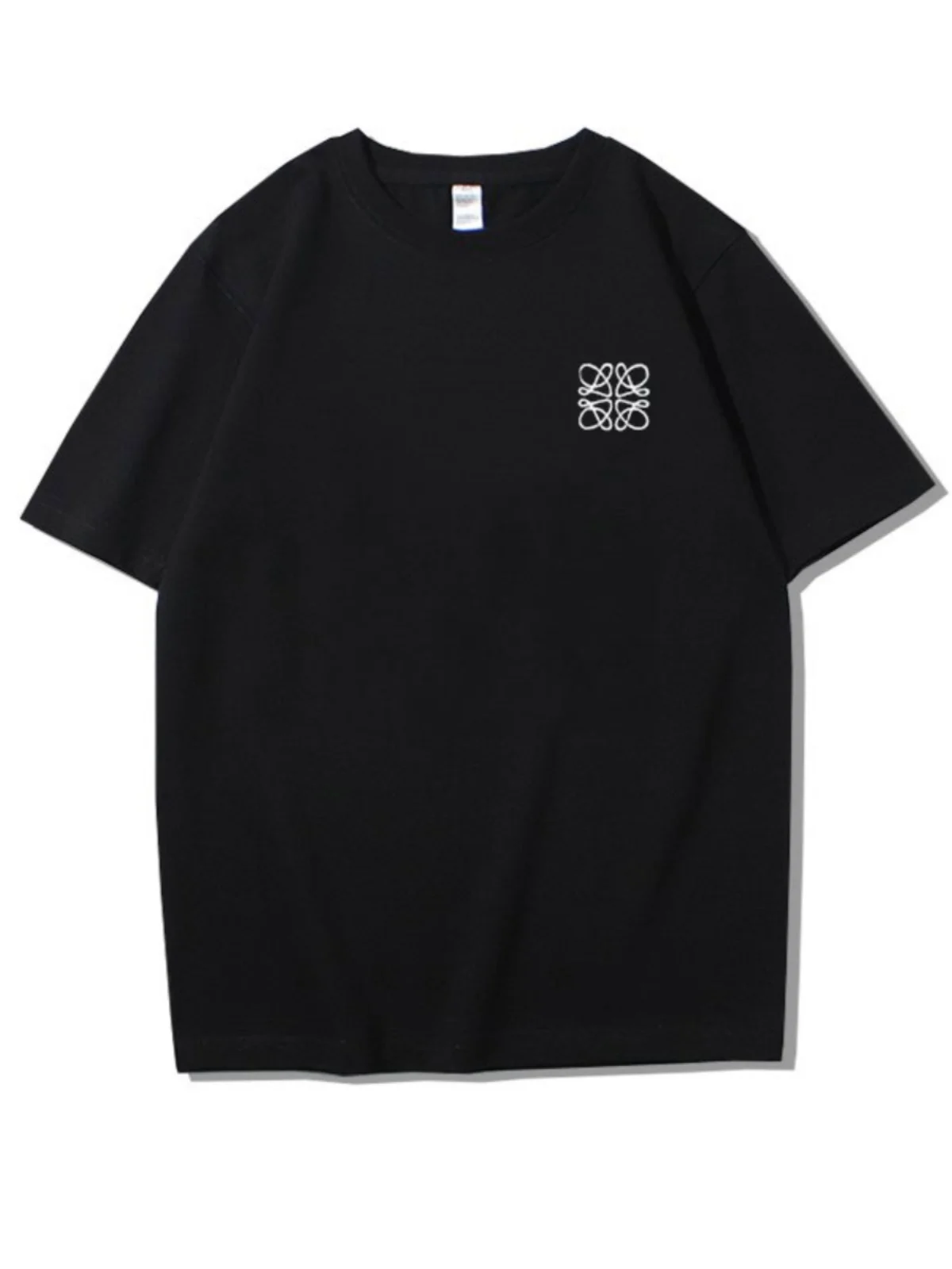 

Motorcycle Geometric Printed Short-Sleeved T-Shirt Men's 2025 Summer New Loose Casual Cotton Round Neck Top