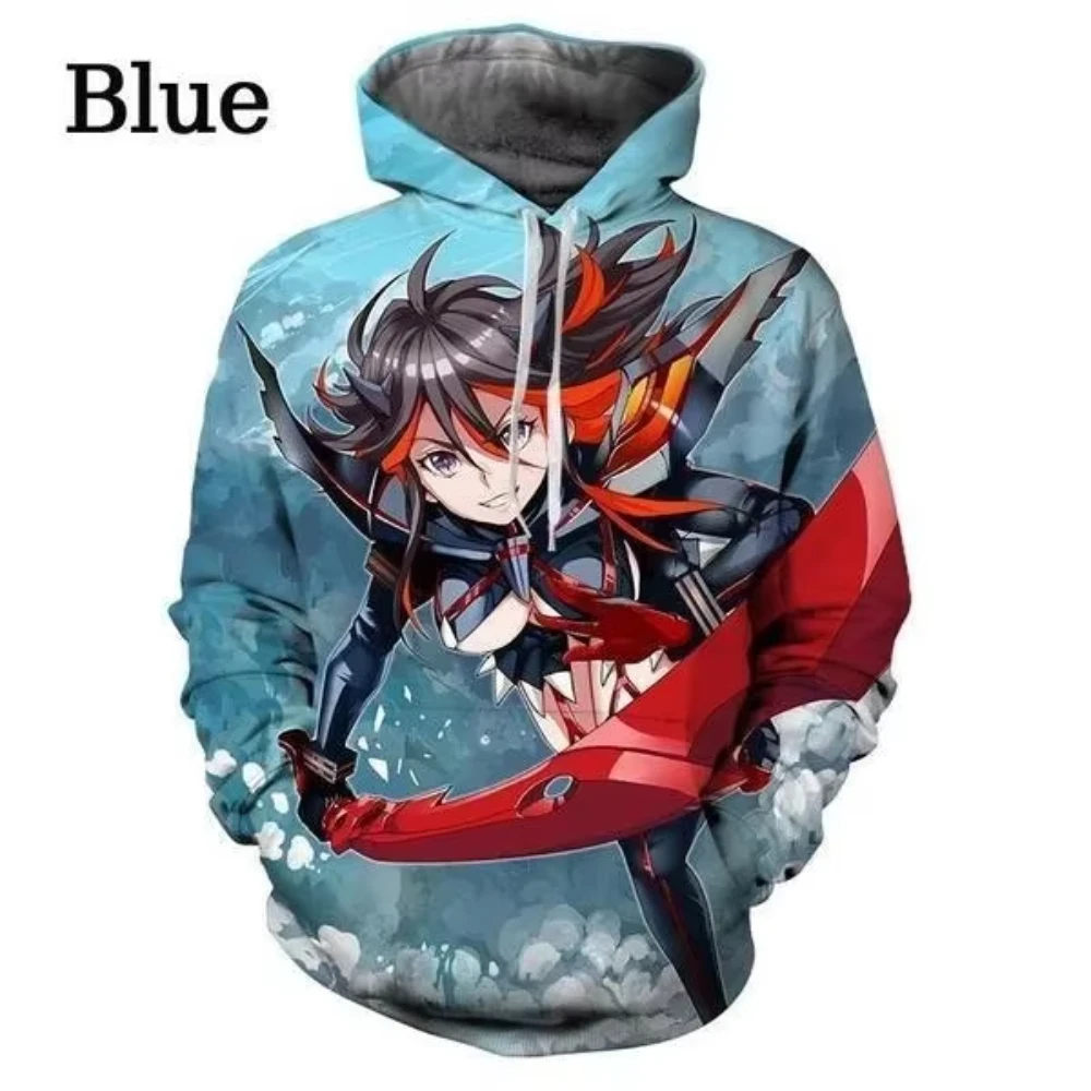 Popular Anime KILL la KILL 3D Print Men's Hoodie Casual Long Sleeves Oversized Outdoor Pullover Sweatshirt Kids Unisex Clothing