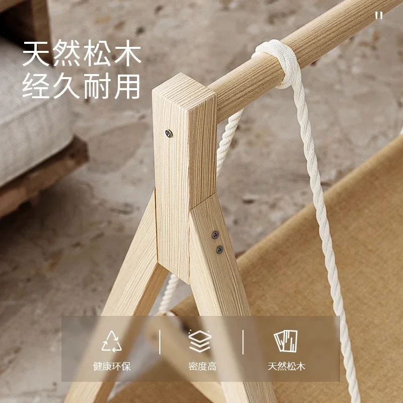 Cat hammock, swing, cradle bed, cat swing, double layered solid wood cat bed, all season universal pet bed