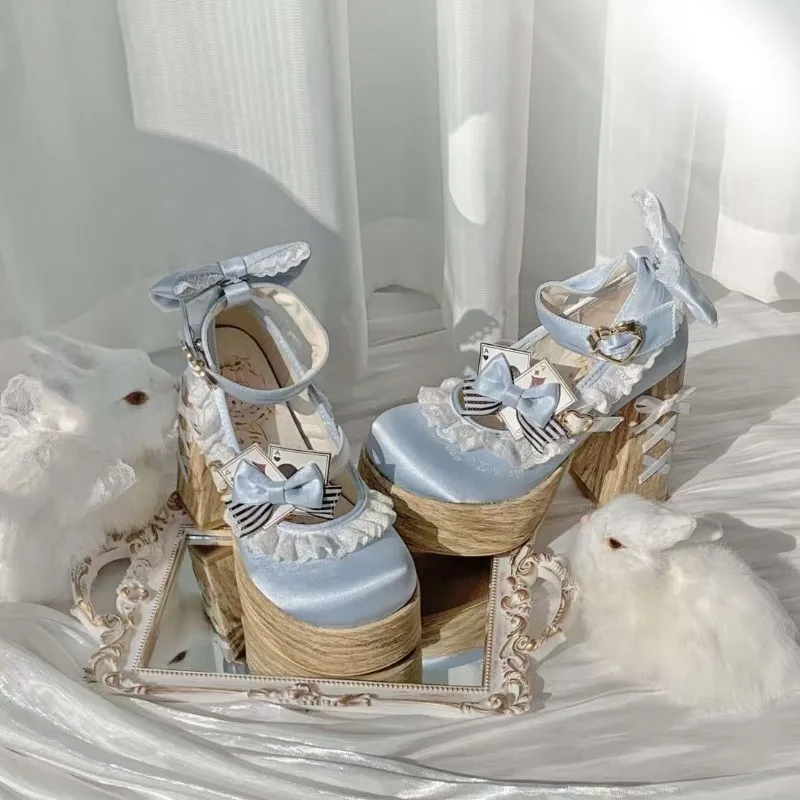 

Милые туфли на платформе в стиле Лолиты с узлом-бабочкой для девочек, свадебное платье Мэри Джейн с милым бантом для молодых женщин и студентов