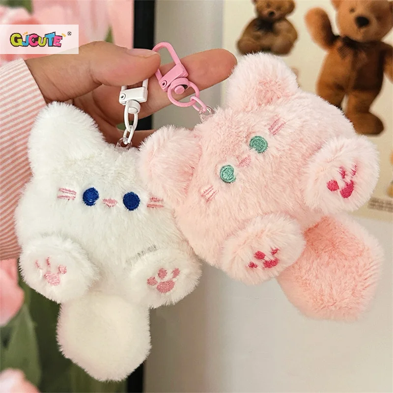 Schattige Pluche Lange Staart Kat Pop Hanger Sleutelhanger Voor Vrouwen Meisjes Cartoon Kitten Sleutelhanger Rugzak Decoratie Tas Accessoires Cadeau