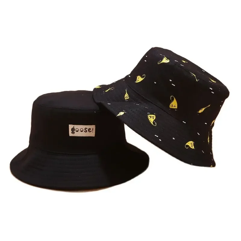 Four Seasons Cotton Print Double Sided Wear Bucket Hat Fisherman Hat Outdoor Travel Sun Cap for Men and Women 39
