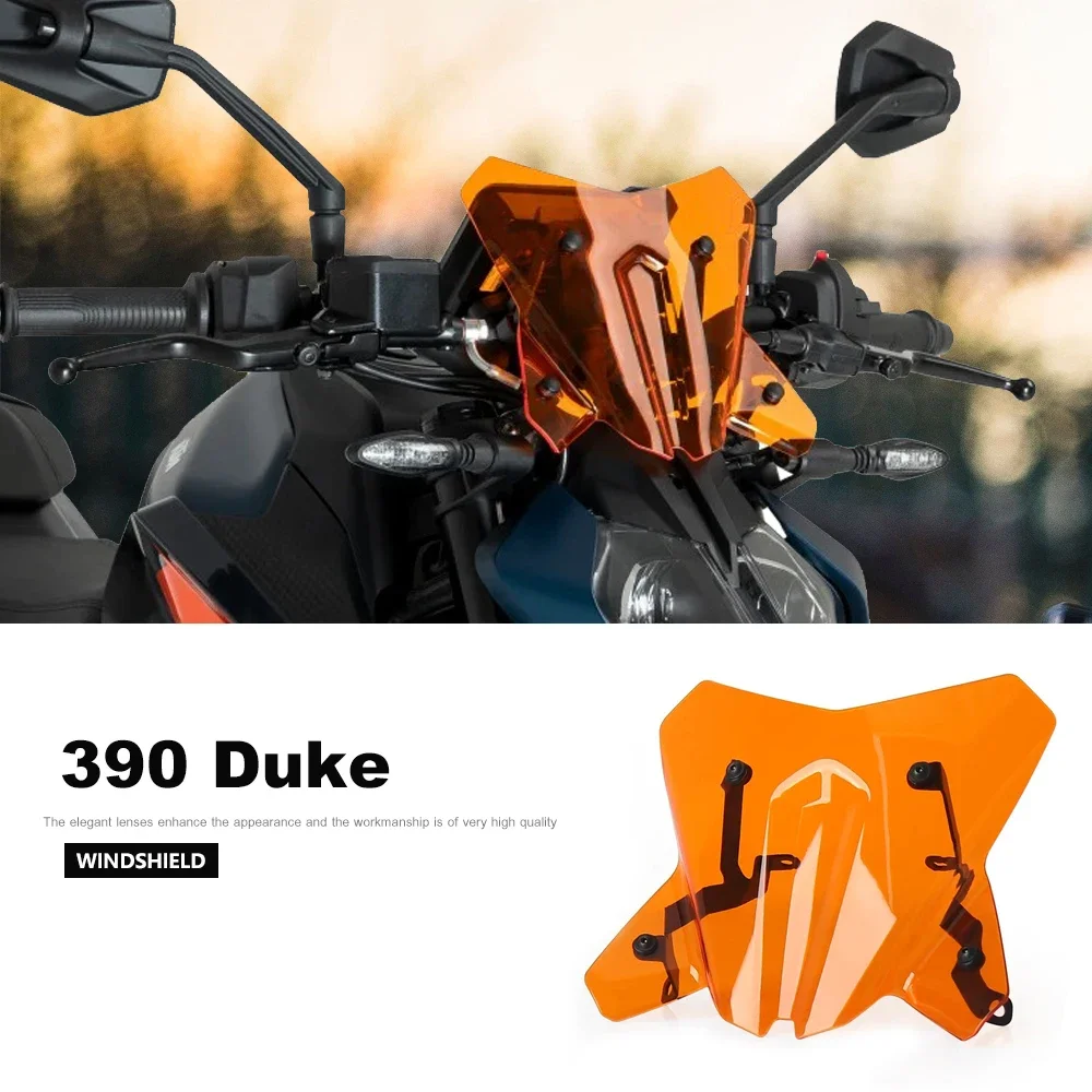 

For Duke 390 390 Duke 2024 2025 Windshield Windscreen Duke390 390Duke Acrylic Front Wind Shield Screen Air Deflectors Motorcycle