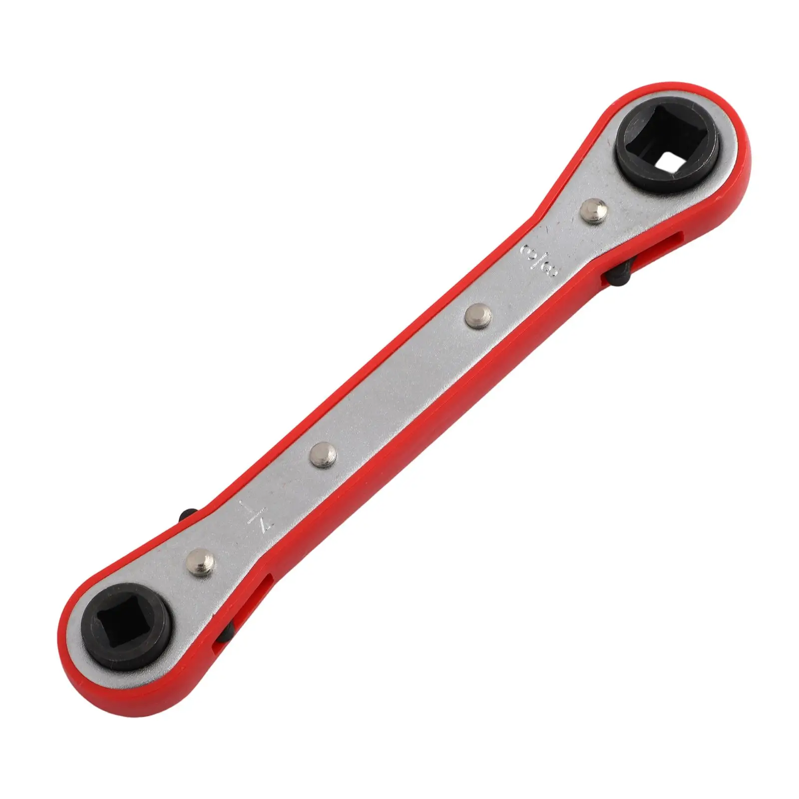 Multi Size Carbon Steel Ratchet Wrench with Double Headed Square for Refrigeration Equipment Maintenance and HVAC Service