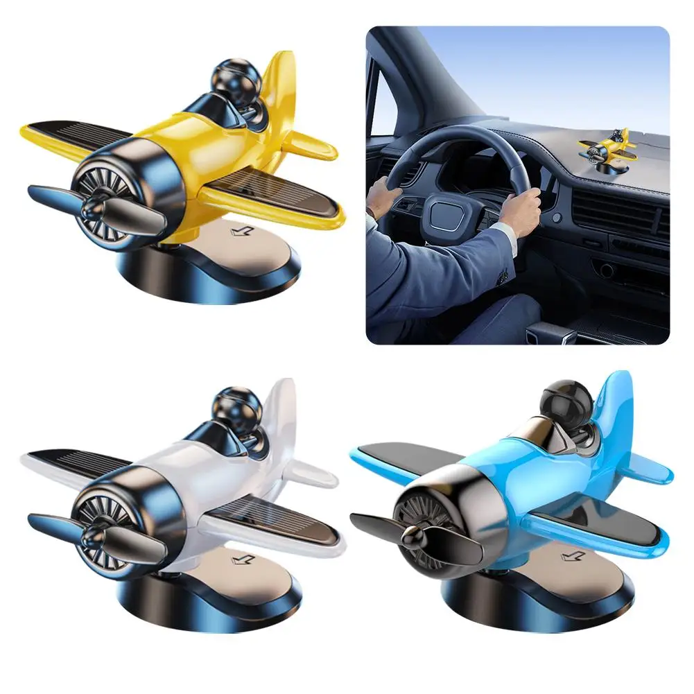 

Aircraft Ornament Solar Energy Powered Rotating Propeller Interior Fighter Automobile Accessories Ornaments Car Pilot Decor I8S0