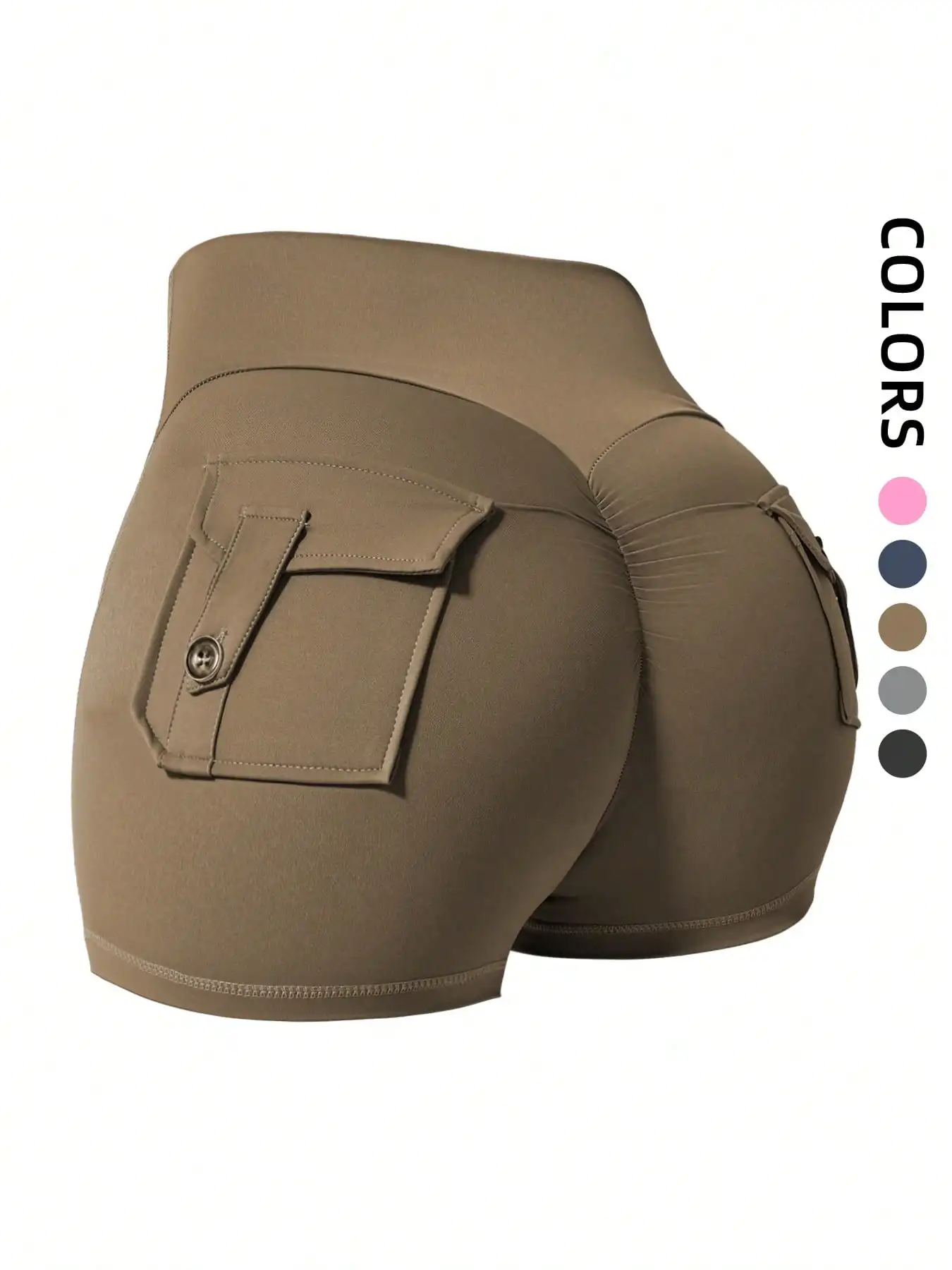 

Компрессионные шорты с высокой талией и карманами