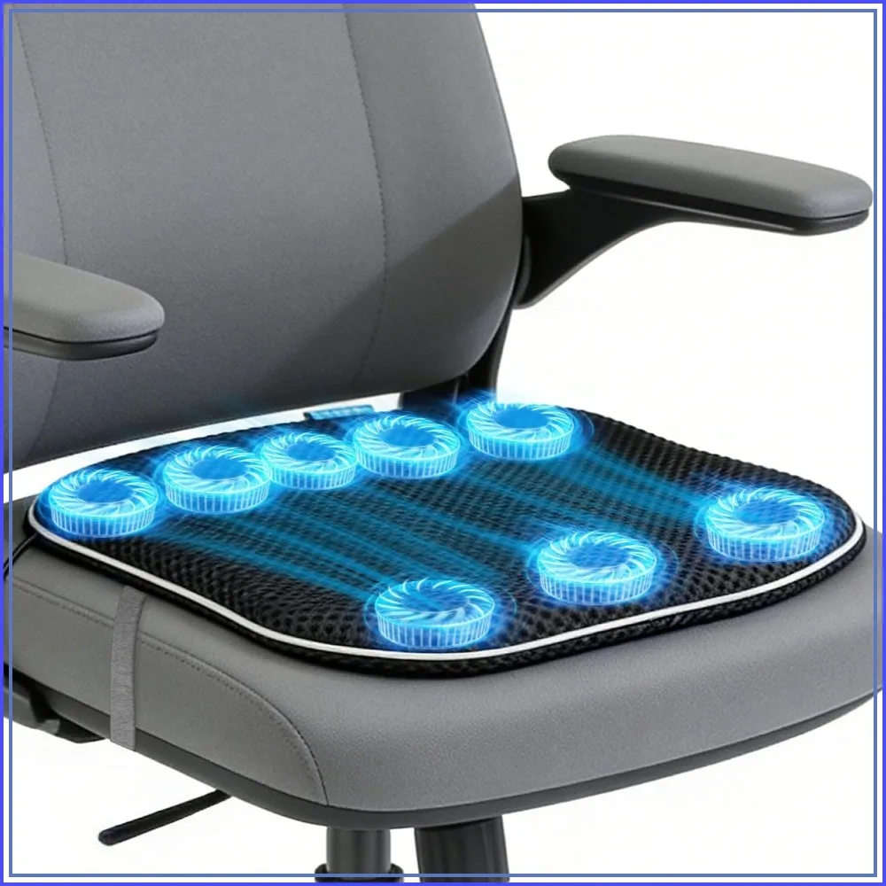 Cooling Seat Cushion Auto On/Off, USB Fan Pad for Office, Stadium, Camping