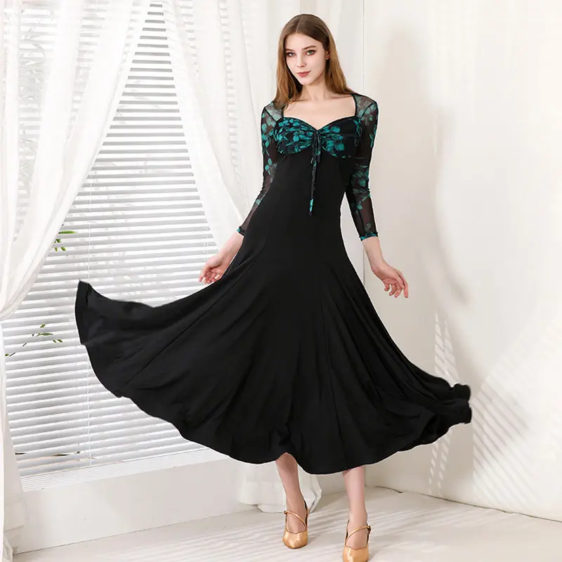 Customized Modern Dance Dress Waltz Grand Swing Skirt Competition Standard Ballroom Dresses for Women