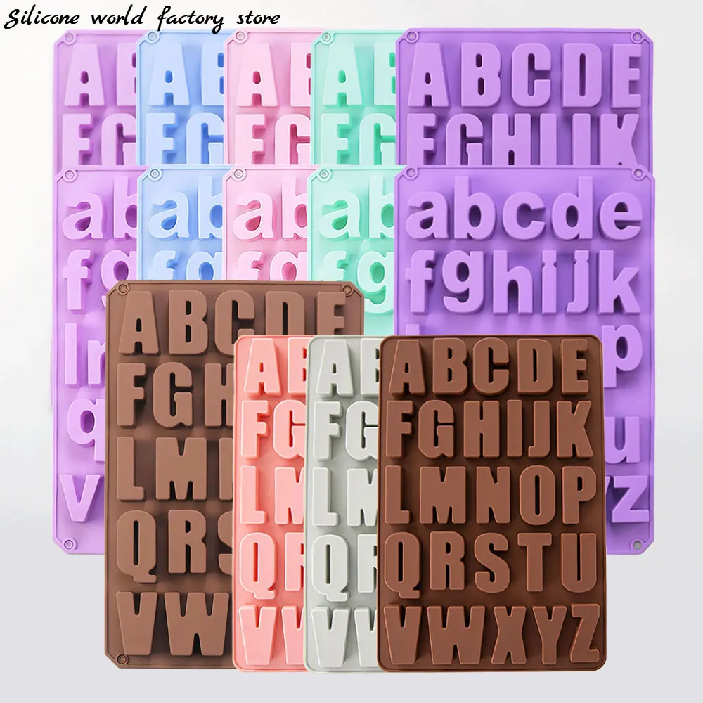 

Silicone World 26 Letter Silicone Chocolate Mold Non-Stick Cake Mould Jelly Candy 3D DIY Molds Kitchen Accessories Baking Tools