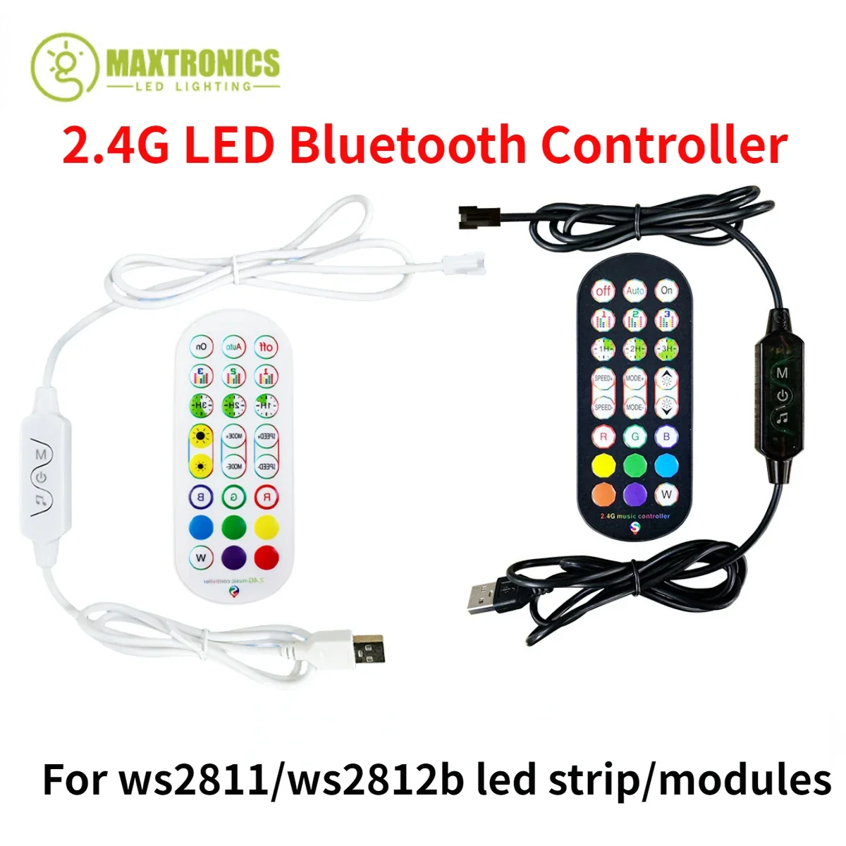 

WS2812B WS2811 2.4G LED Bluetooth Controller And 24key Remote Control for Addressable Smart RGB LED Strip Lights Tape DC5-24V